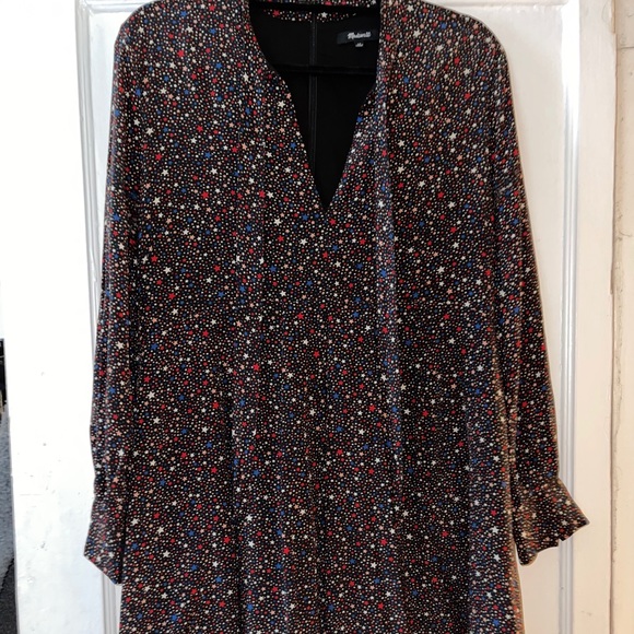 Madewell Dresses & Skirts - Madewell Silk Balsam Red White & Blue Stars Dress